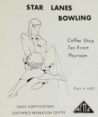 Star Lanes (Ark Lanes) - Southfield High School - Blue And Gray Yearbook Class Of 1960 Ad (newer photo)